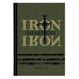 Hardcover Inspirational Iron Sharpens Iron Travel Journal for Men Proverbs 27:17